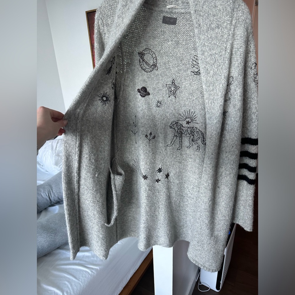 MOTHER The Hip Cardigan in Map Of Stars - Picture 2 of 16